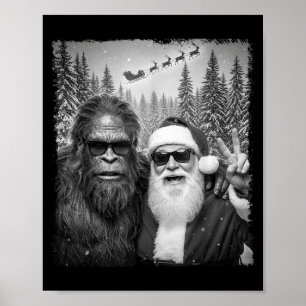 Poster Sasquatch engraçado Meme Selfie legal com o Papai 