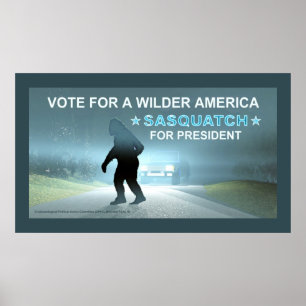 Póster Sasquatch Para Presidente
