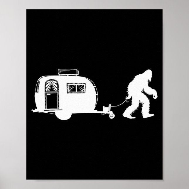 Poster Sasquatch Rv Motorhome Camng Bigfoot Campervan Fun (Frente)
