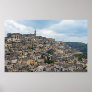 Póster Sassi Houses, Matera, Basilicata, Itália