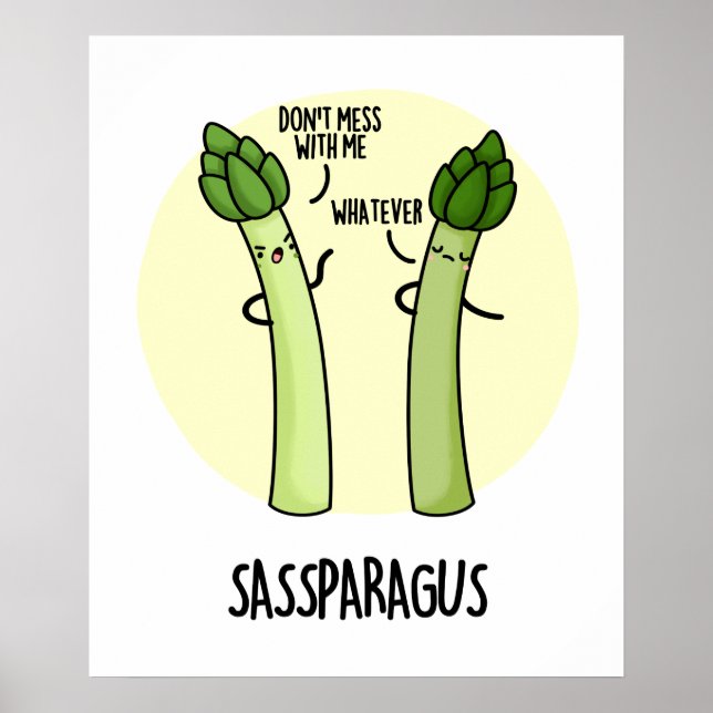 Poster Sassparagus Funny Asparagus Vegetal Pun (Frente)