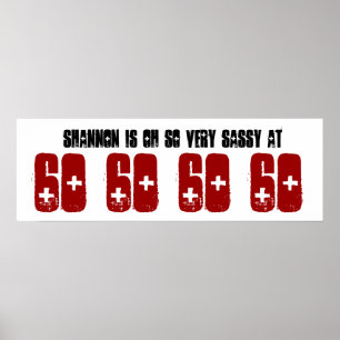 Póster Sassy 60 Sessenta Banner de Festa de aniversário N