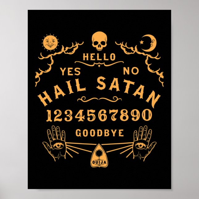 Poster Satã de granizo oculta horror ateu Wiccan Satanic  (Frente)