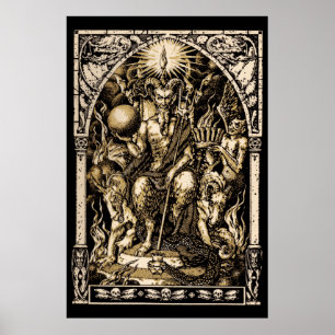 Poster Satã ENORME arte Enthroned 40x60 da parede