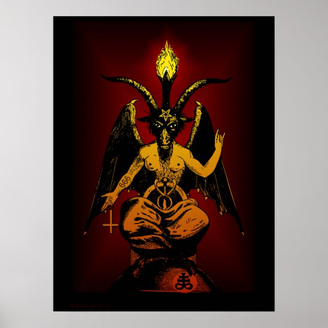 Póster Satanáic Goat Wall Art 18x24 (Frente)