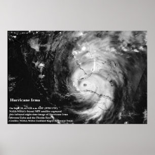 Poster satélite infravermelho da imagem de Irma d