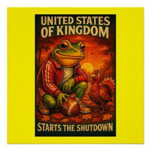 Póster Sátira do Meme do Sapo Engraçado – Reino dos Estad