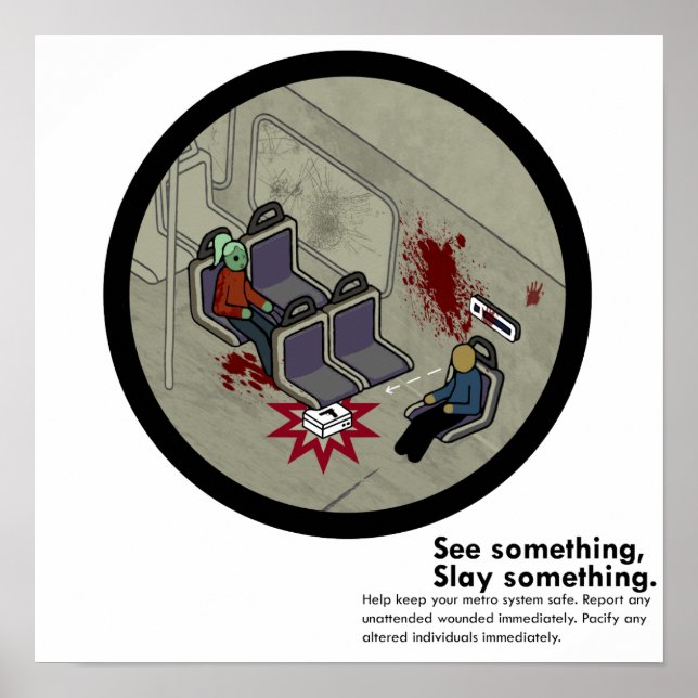Póster Sátira do metrô de Los Zombie (Frente)