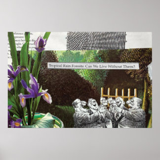 Poster Sátira Engraçado da Piada Política Florestal sobre