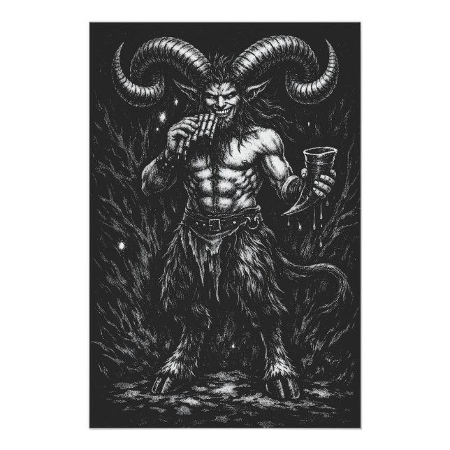 Póster Sátiro Invernal Hornado — por BurnsInHell (Frente)
