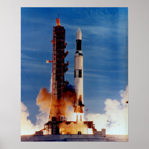Póster Saturn V Lançando A Estação Espacial Skylab