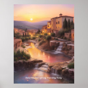 Poster Saturnia Hot Primaveras Toscana Itália Sunset