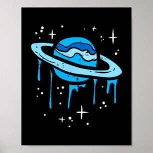 Poster Saturno Derreter Bilhete Planeta Espaço Sistema So
