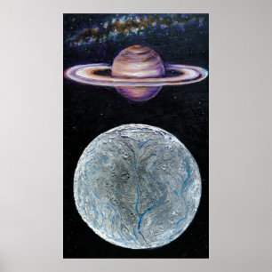 Poster Saturno e Enceladus