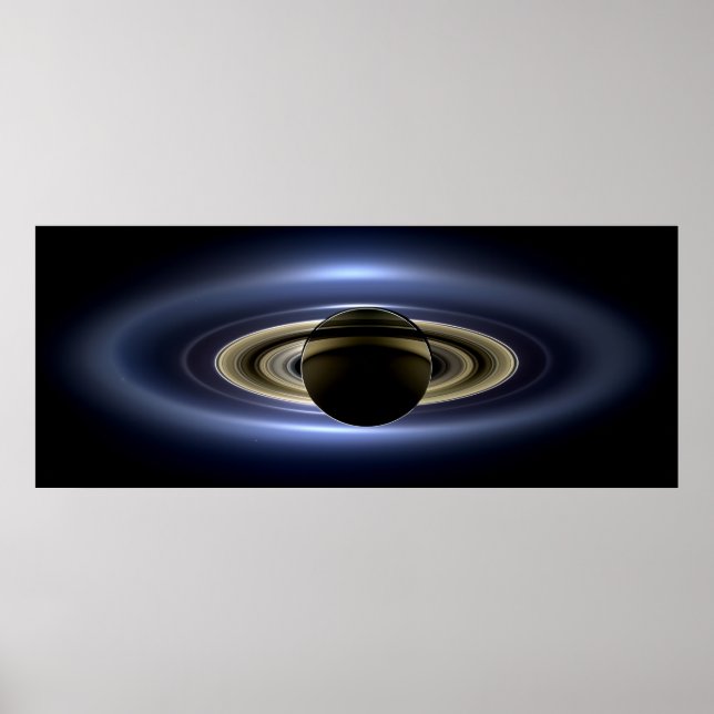 Poster Saturno Eclipsou o Sol a partir do Orbitador Cassi (Frente)