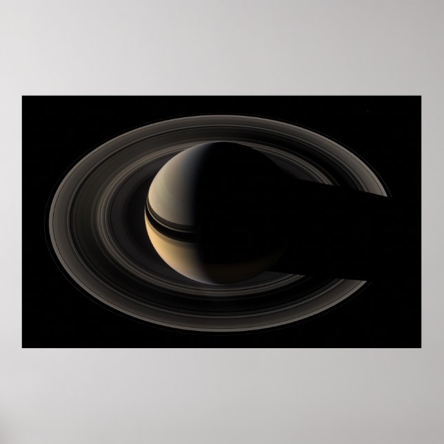 Póster Saturno iluminado por trás de Cassini Orbiter (Frente)