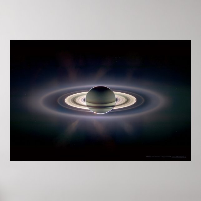Póster Saturno no Eclipse 18x12 (9x5) (Frente)