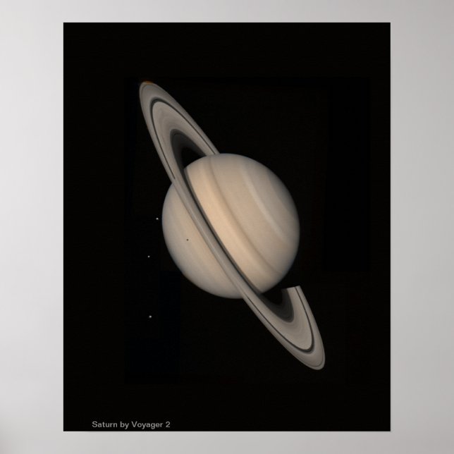 Poster Saturno pela Voyager 2 (Frente)
