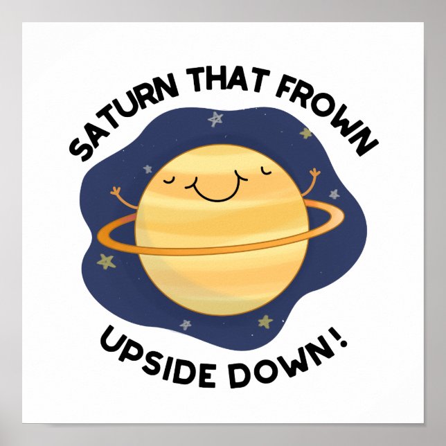 Poster Saturno Que Confrontou O Planeta Engraçado Para Ba (Frente)