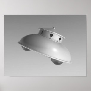 Poster Saucer de Voo Clássico BW