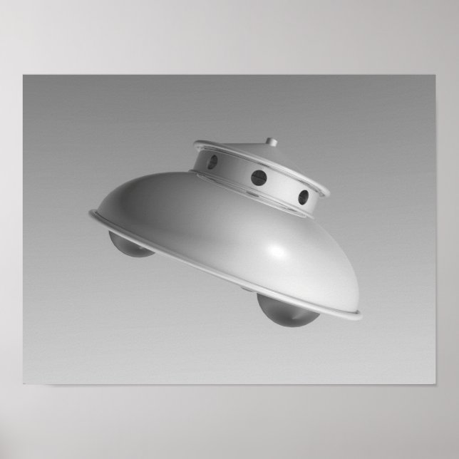 Poster Saucer Voador Clássico BW (Frente)