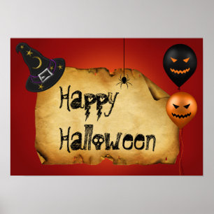Poster Saudação de Bergaminho Antigo de Halloween