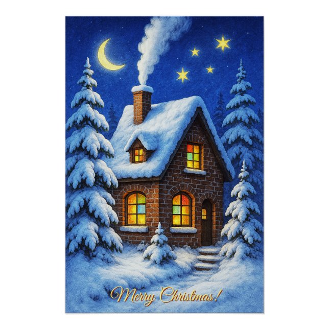 Póster Saudação de Natal Bonita (Frente)