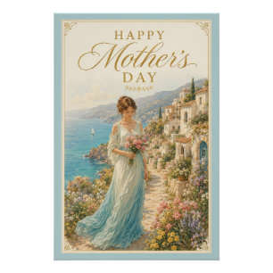 Póster Saudação do Dia das Mães Serenidade Costeira