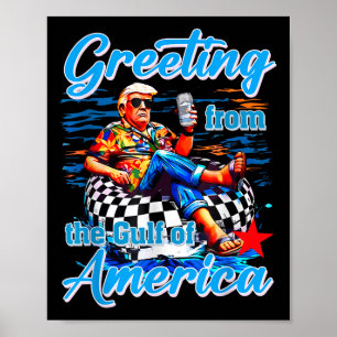 Poster Saudação Do Golfo Dos EUA América Trump