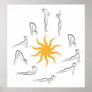Póster saudação do sol da ioga