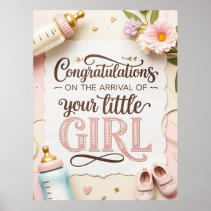 Poster Saudação Elegante para Nova Menina