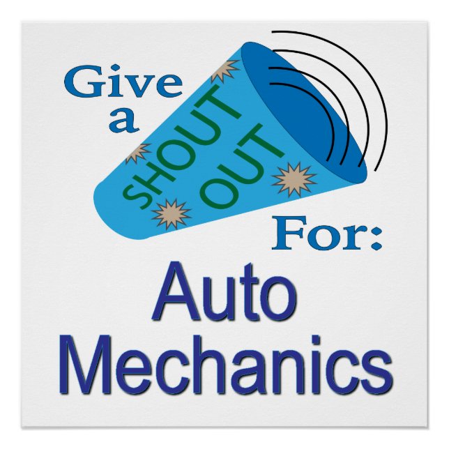 Póster Saudação para Mecânicos de Automóveis (Frente)