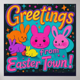 Poster Saudação páscoa Dos Bunnies