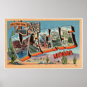 Poster Saudações Coloridas De Las Vegas P