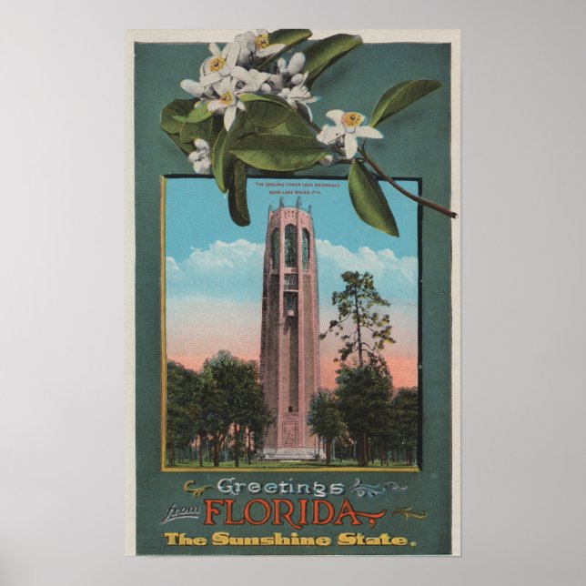 Poster Saudações da Flórida e Imagem do Cantor (Frente)