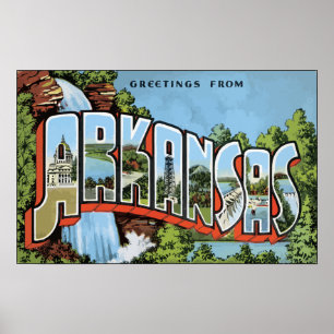 Póster Saudações De Arkansas, Vintage