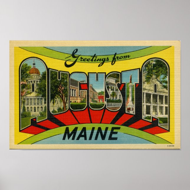 Póster Saudações de Augusta, Maine Giant Postcard (Frente)