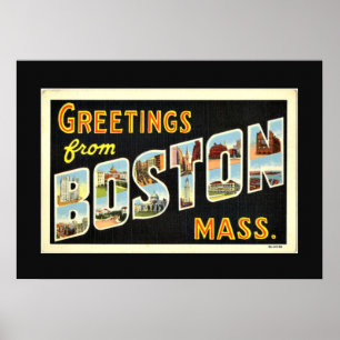 Póster Saudações de Boston, Massachusetts.