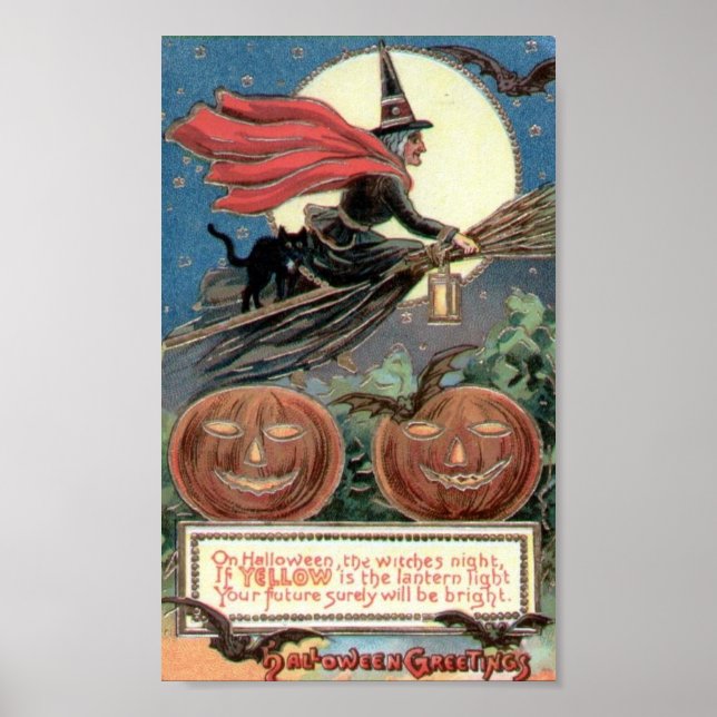 Póster Saudações de Halloween (Frente)