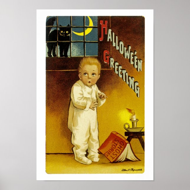 Póster Saudações de Halloween (Frente)