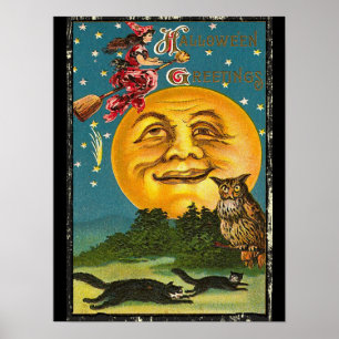 Poster Saudações de Halloween Vintage