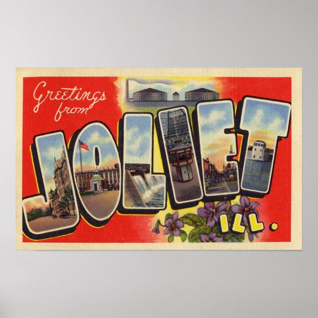Póster Saudações de Joliet Illinois (Frente)