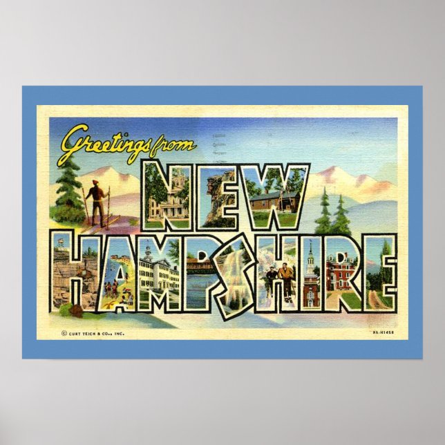 Poster Saudações De New Hampshire (Frente)