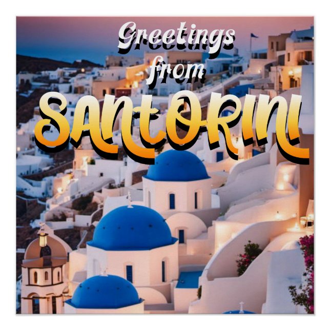 Póster Saudações de Santorini (Frente)