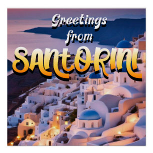 Póster Saudações de Santorini