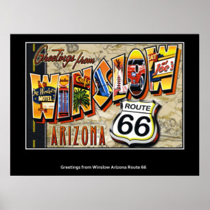 Póster Saudações de Winslow Arizona Route 66
