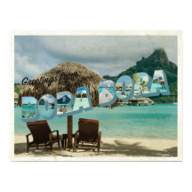 Saudações do cartão antigo de Bora Bora