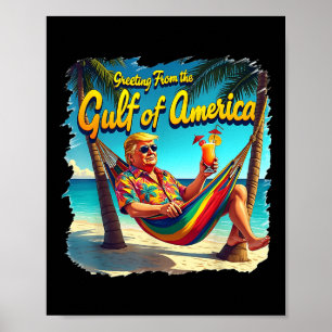 Poster Saudações Do Golfo Da América Americana Trump Patr