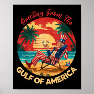 Poster Saudações Do Golfo Da América Americana Trump Patr
