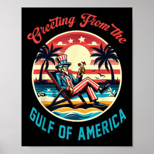 Poster Saudações Do Golfo Da América Americana Trump Patr